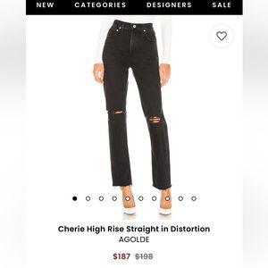 Agolde Black Cherie High Rise Straight Leg Jeans